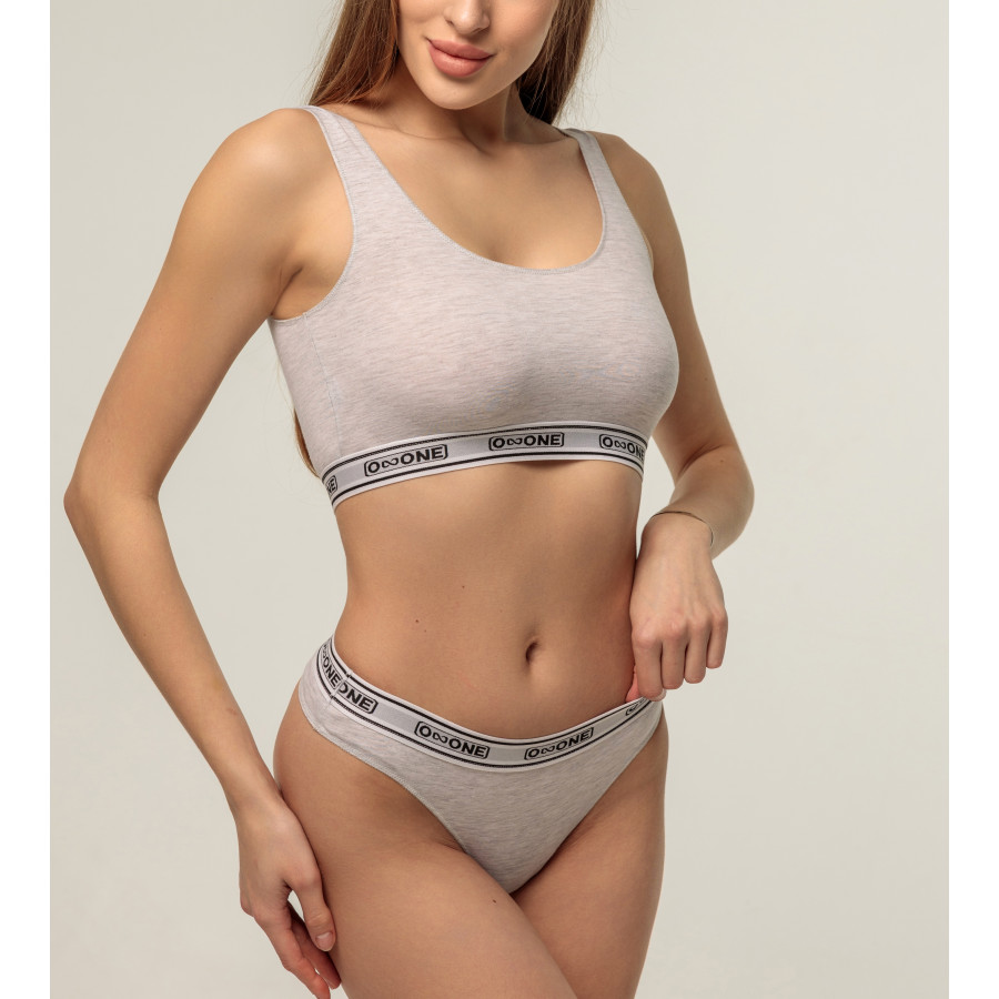 Труси стрінги з логотипом Ozone gray